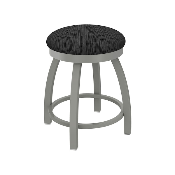 18" Swivel Vanity Stool, Nickel Finish, Graph Coal Seat